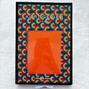 KURT GEIGER Orange Opaque Mid-Rise Tights--S/M